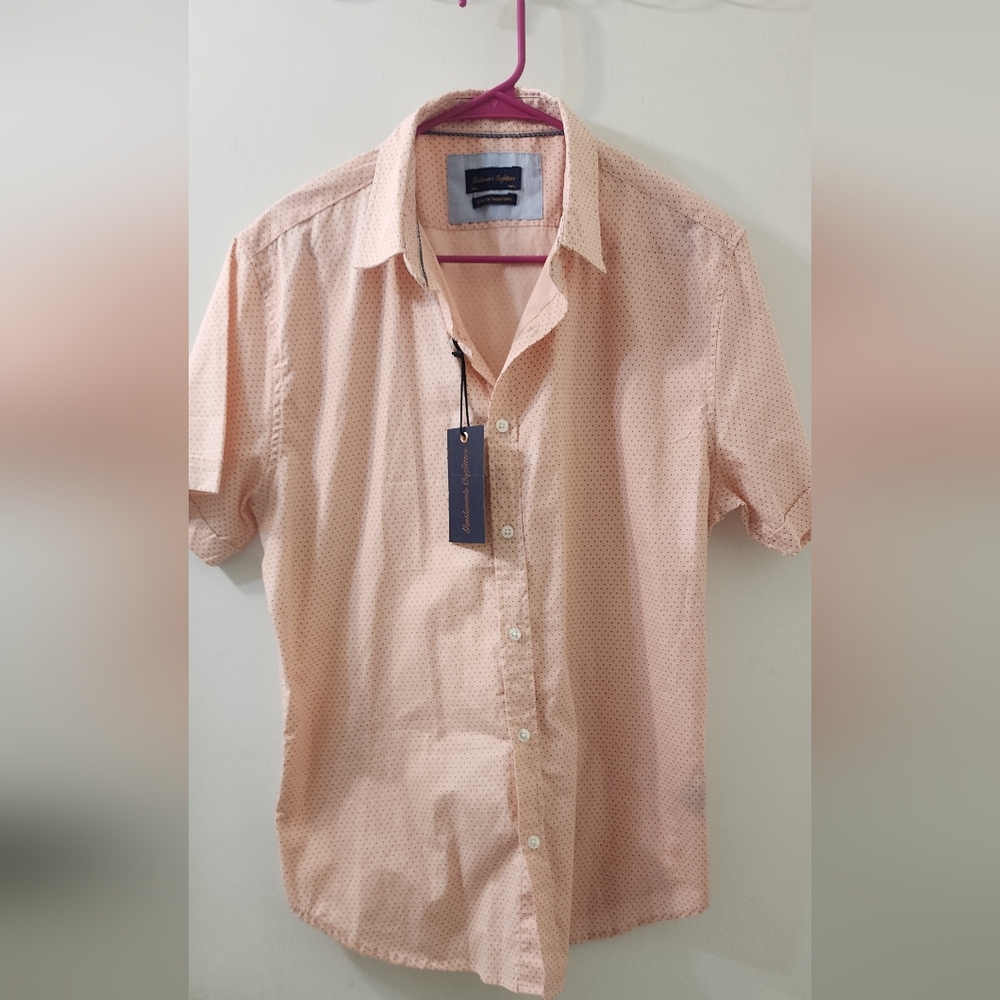 Cream Casual Button Down Shirt Lightweight Short Sleeve